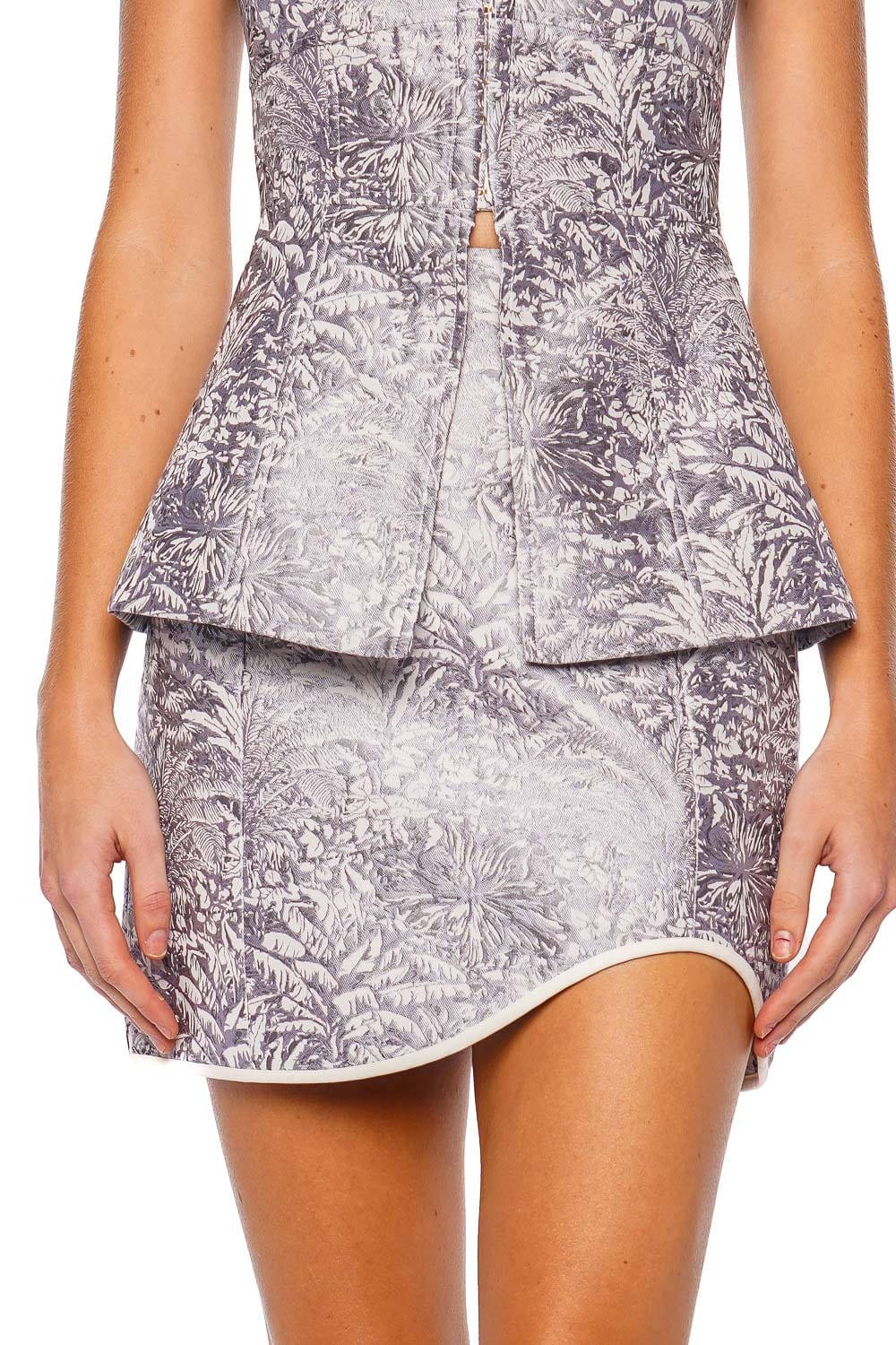 Bowie Jacquard Asymmetrical Mini Skirt