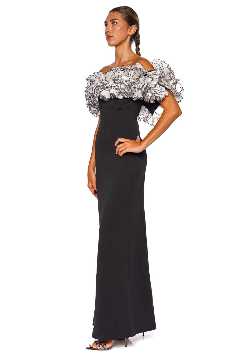 Runway Black Flutter Maxi Dress