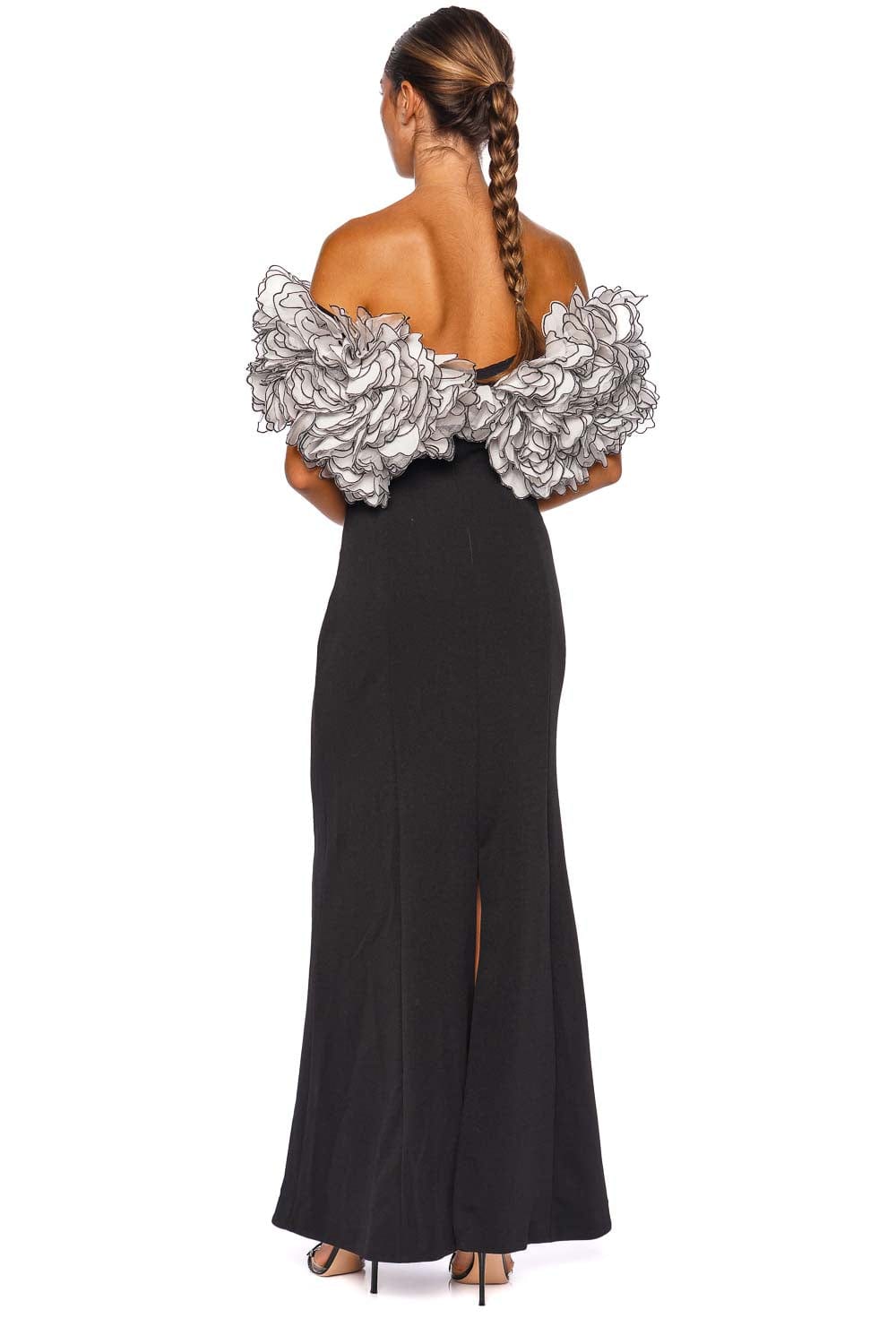 Runway Black Flutter Maxi Dress