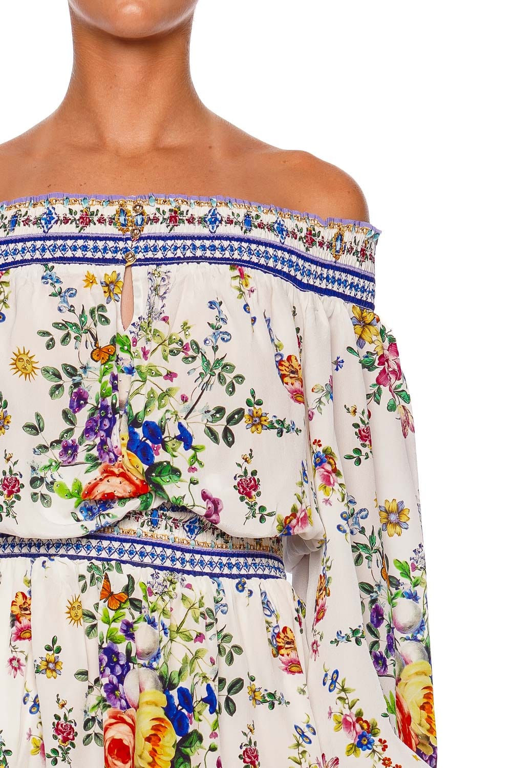 Tiles Darls Off Shoulder Mini Dress