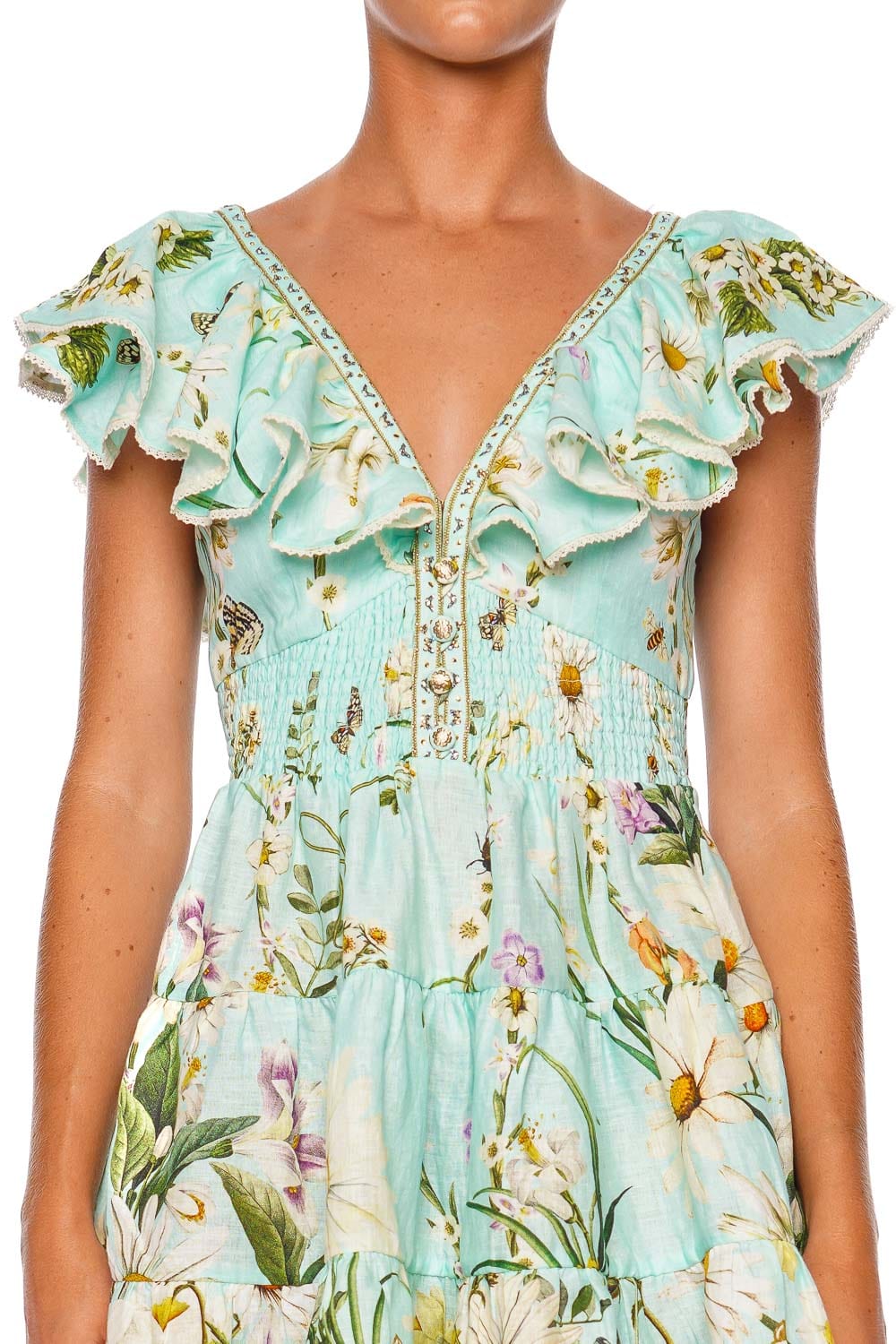 Floral Freefall Frilled Mini Dress