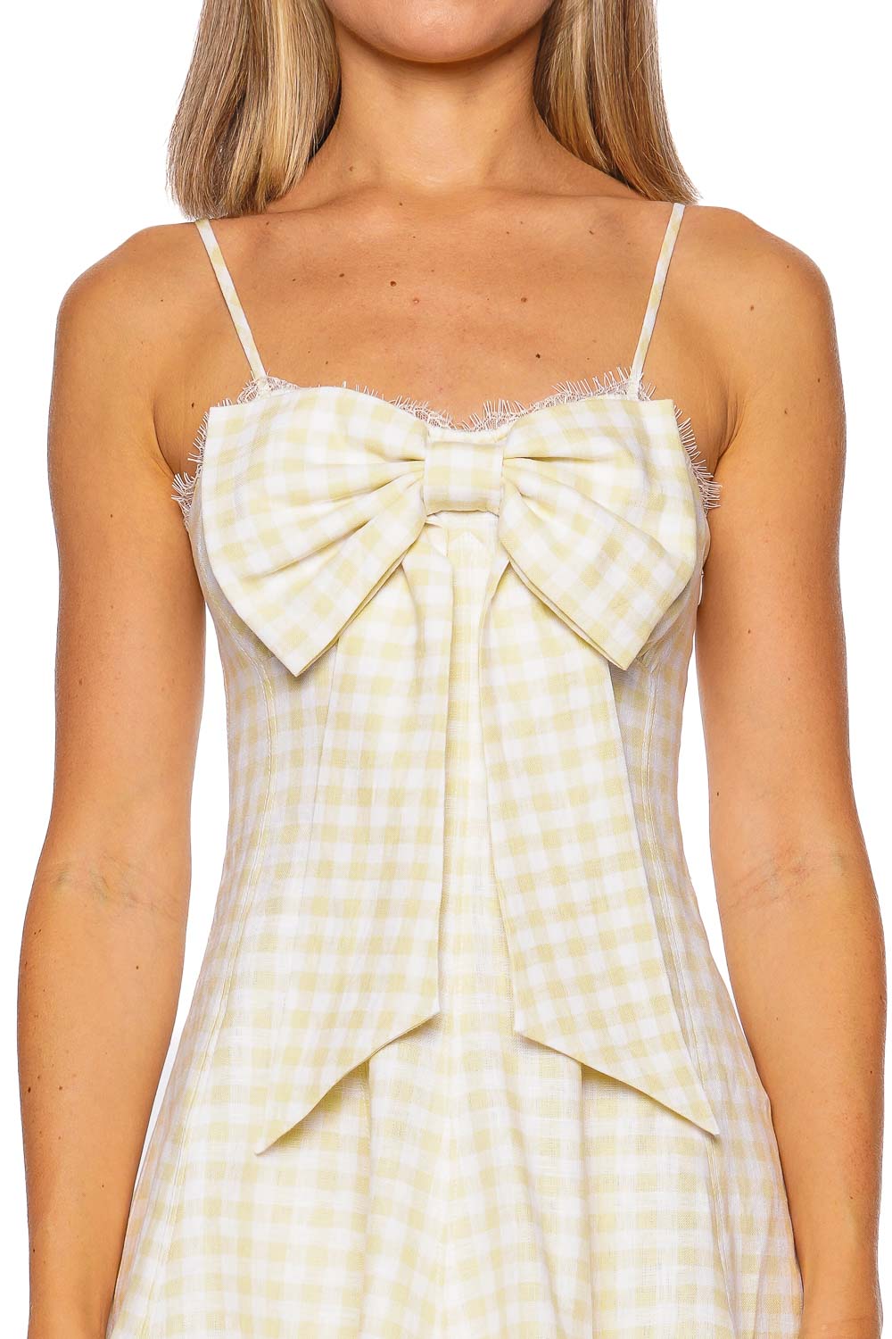 Clarine Gingham Bow Mini Dress