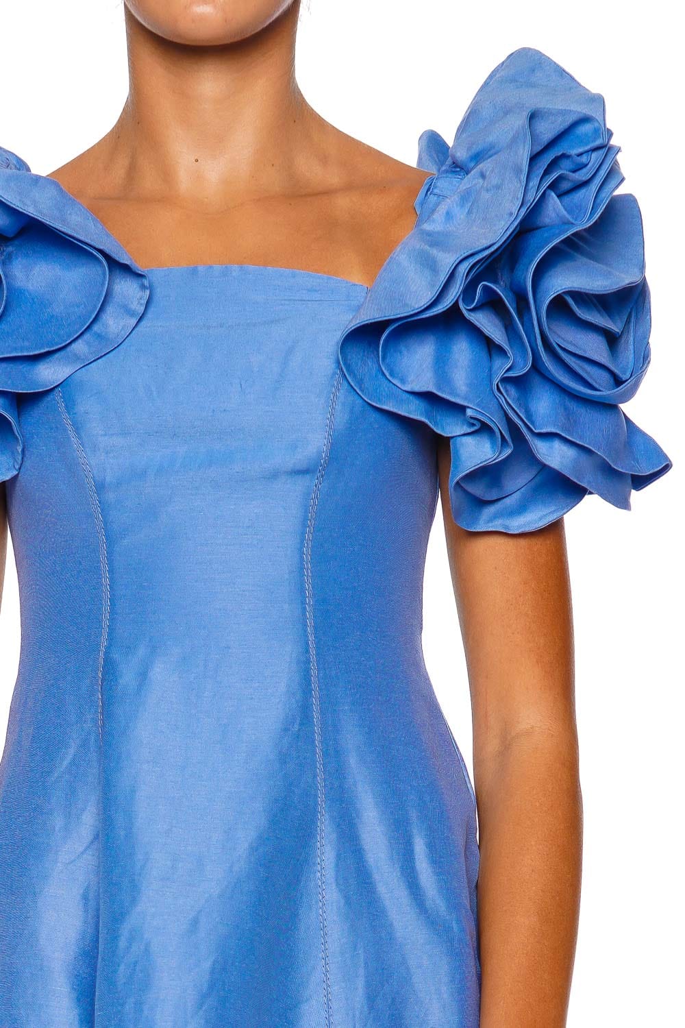 Twlya Rosette Oyster Blue Mini Dress