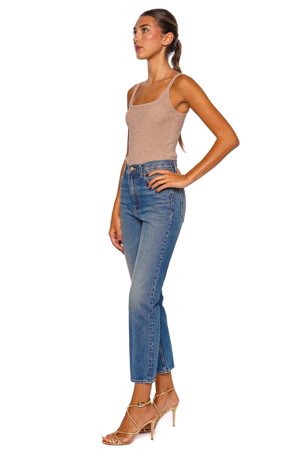Breeze Rose Gold Ribbed Knit Tank