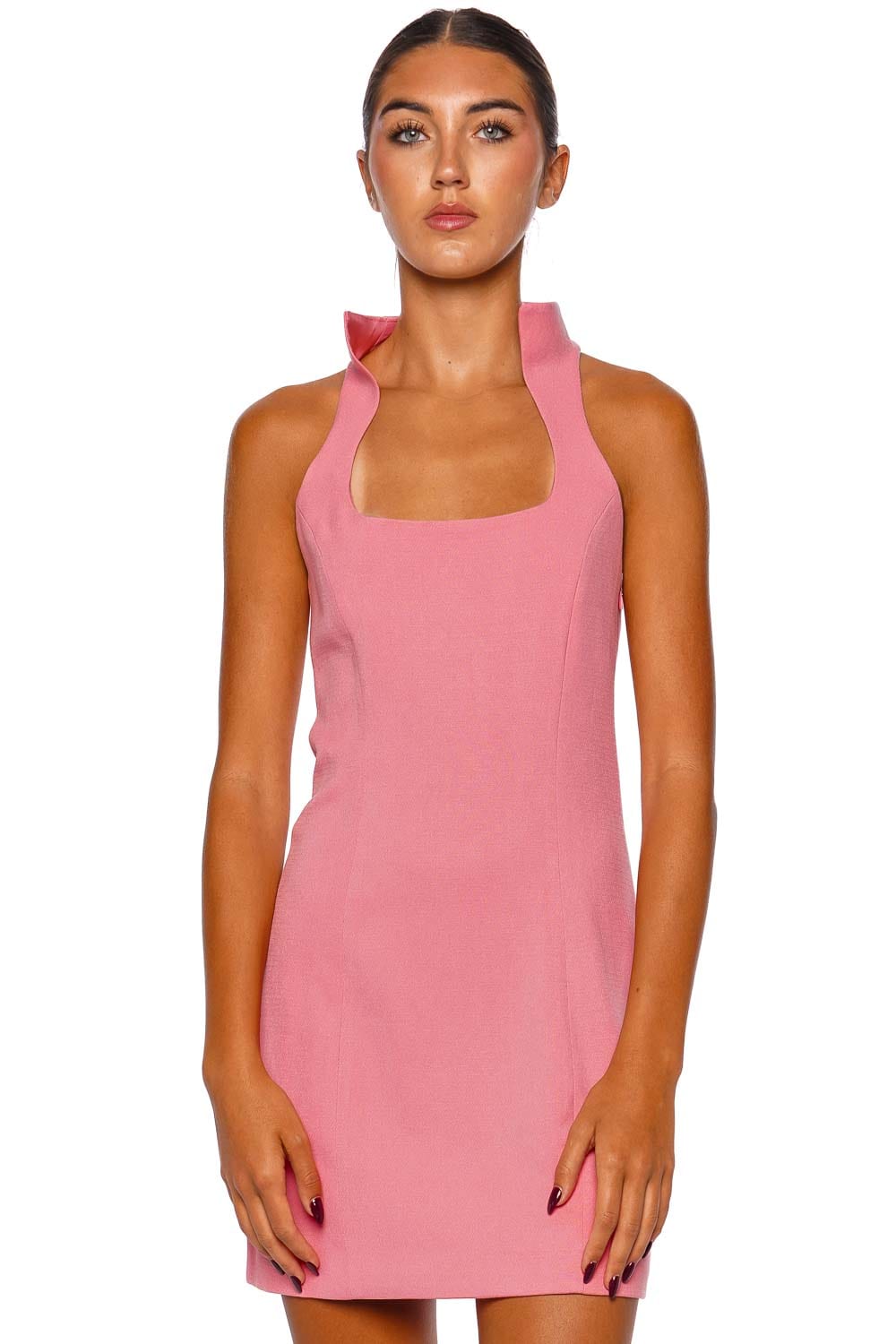 Akaia Bubble Collared Mini Dress