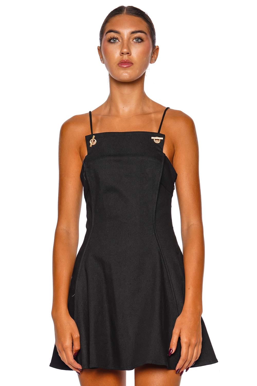 Becky Black Grommet Mini Dress