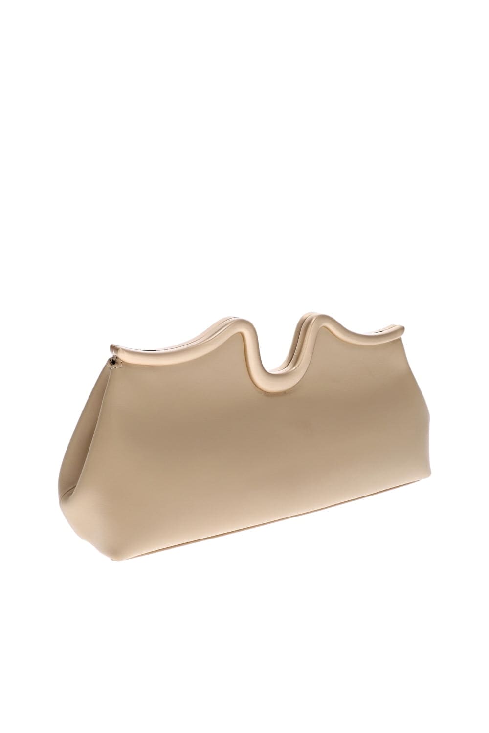 Valma Sand Sculptural Leather Clutch