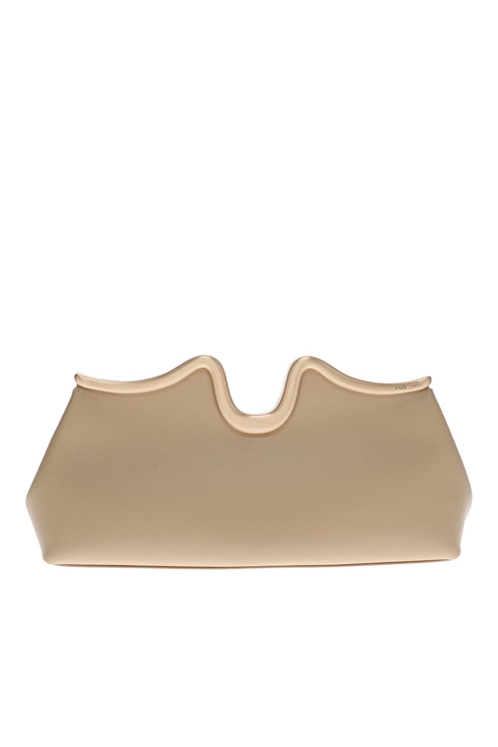 Valma Sand Sculptural Leather Clutch