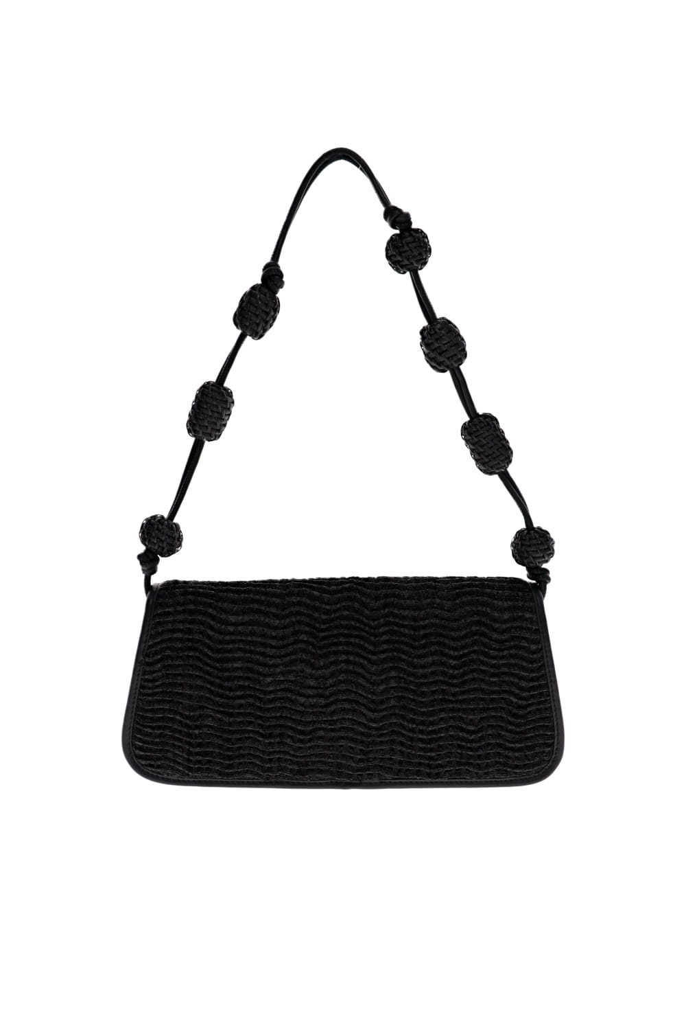 Sunniva Black Raffia Shoulder Bag