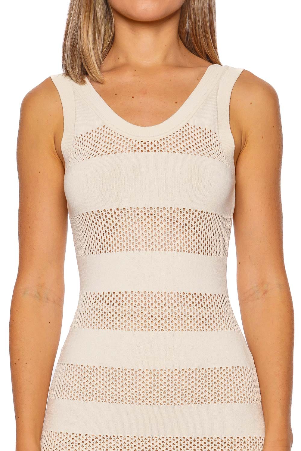 Simone Mesh Paneled Mini Dress