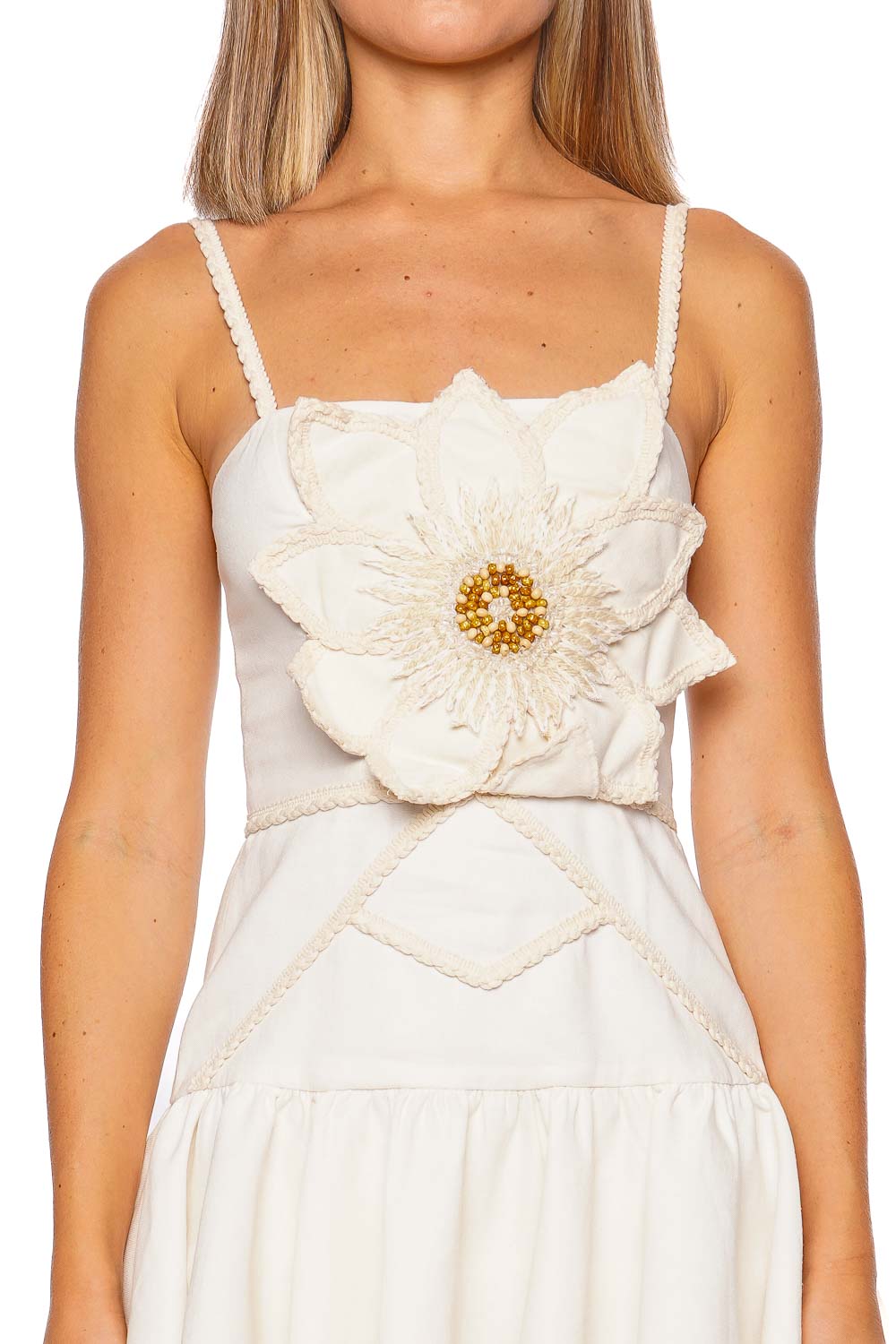 Tropic Linen Flower Mini Dress