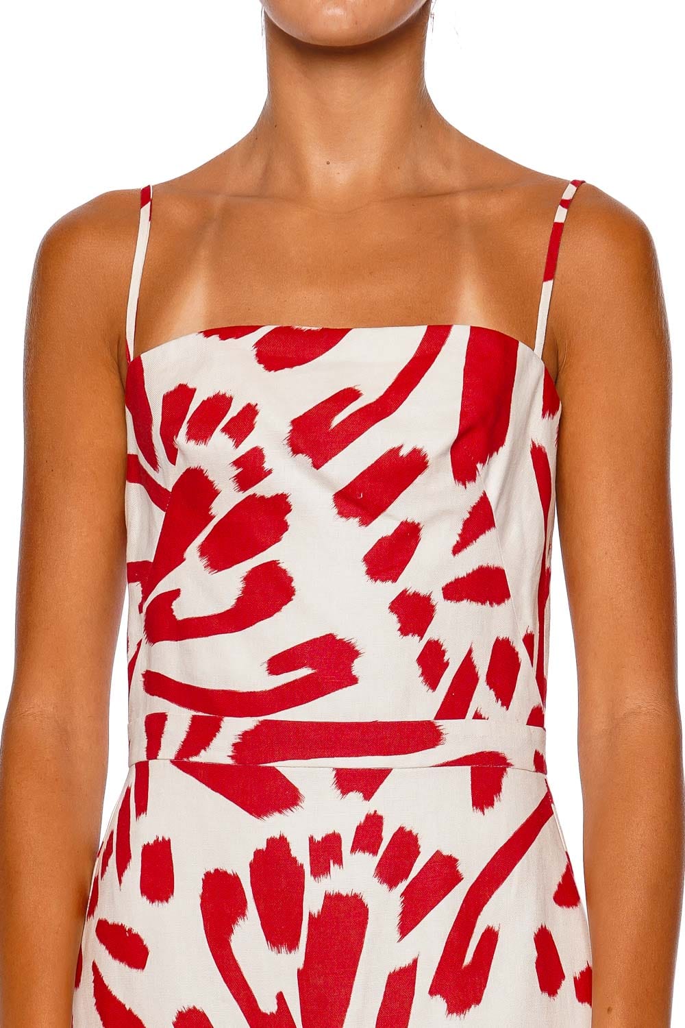 Susurros Scarlet Papillon Linen Midi Dress