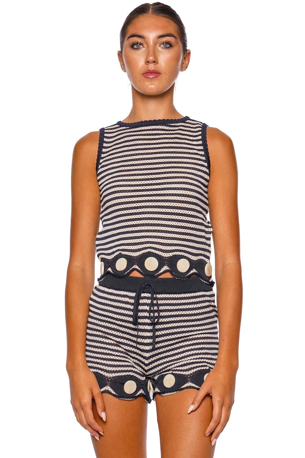 Rocio Navy Stripe Knit Top