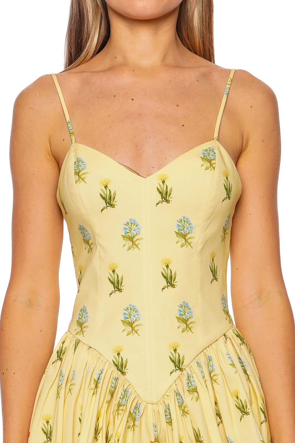 Dhun Yellow Floral Mini Dress