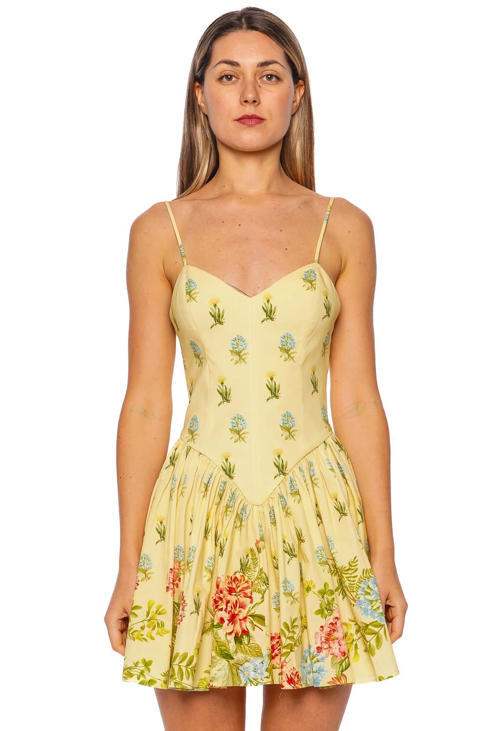 Dhun Yellow Floral Mini Dress