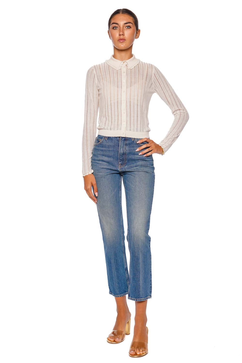 Lottie Pristine Pointelle Knit Cardigan