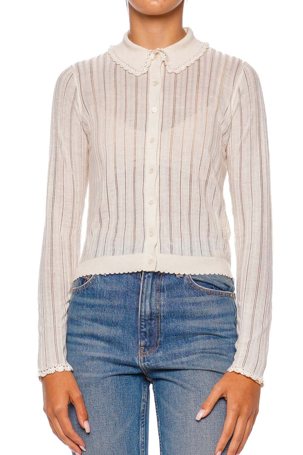 Lottie Pristine Pointelle Knit Cardigan
