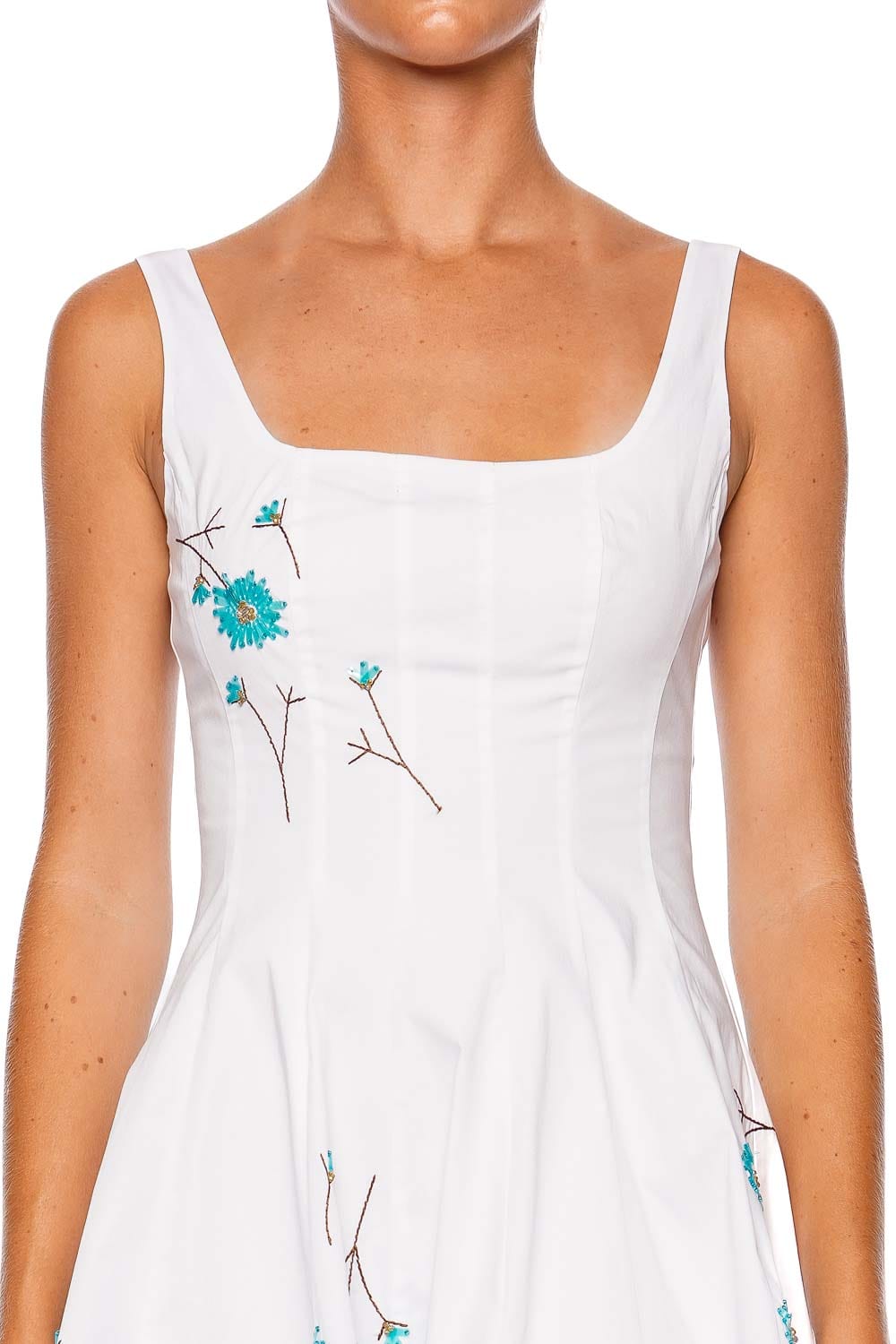 Wells Dandelion White Cotton Mini Dress