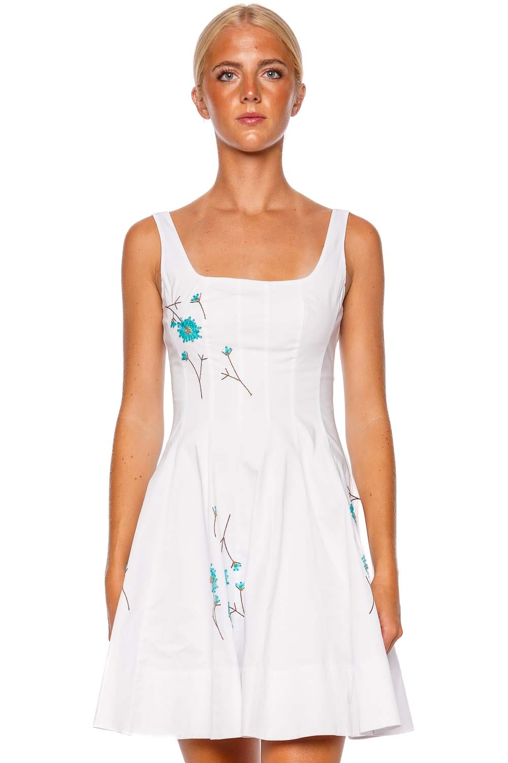 Wells Dandelion White Cotton Mini Dress