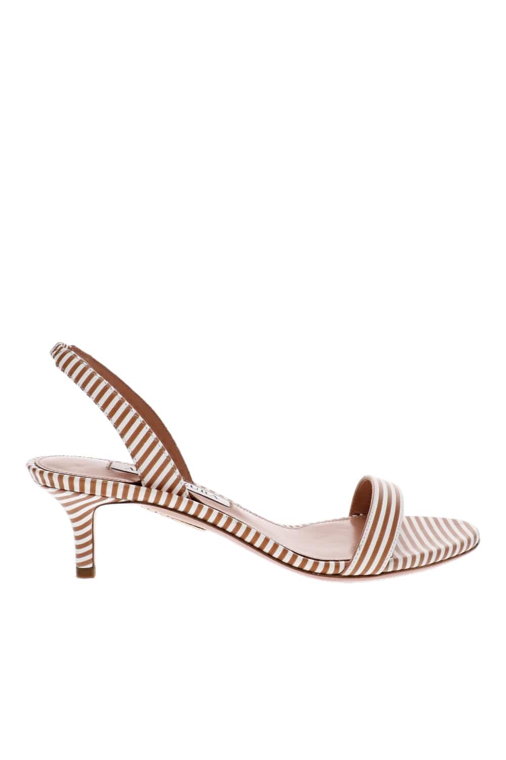 So Nude Caramel Stripe Slingback Sandal
