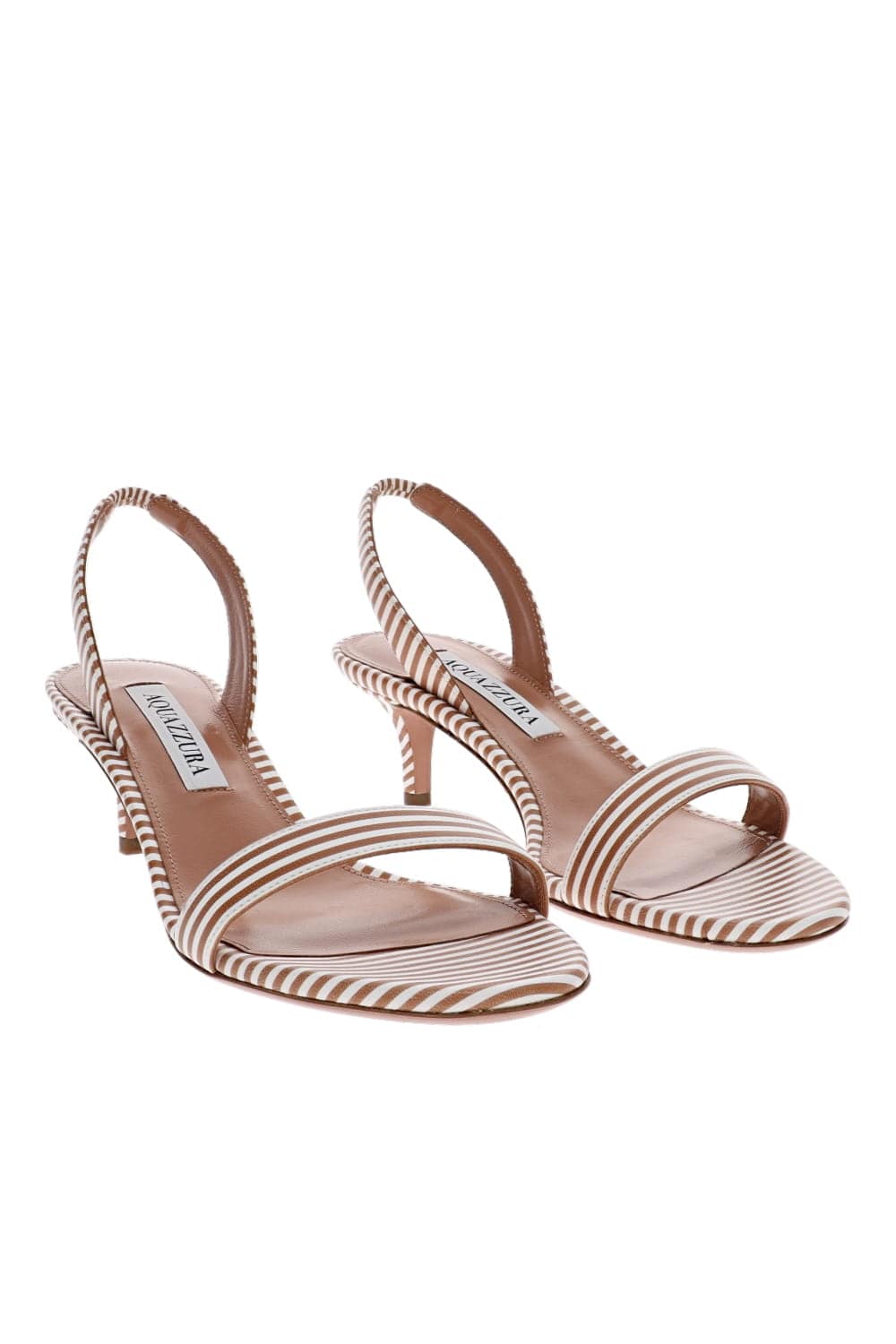 So Nude Caramel Stripe Slingback Sandal