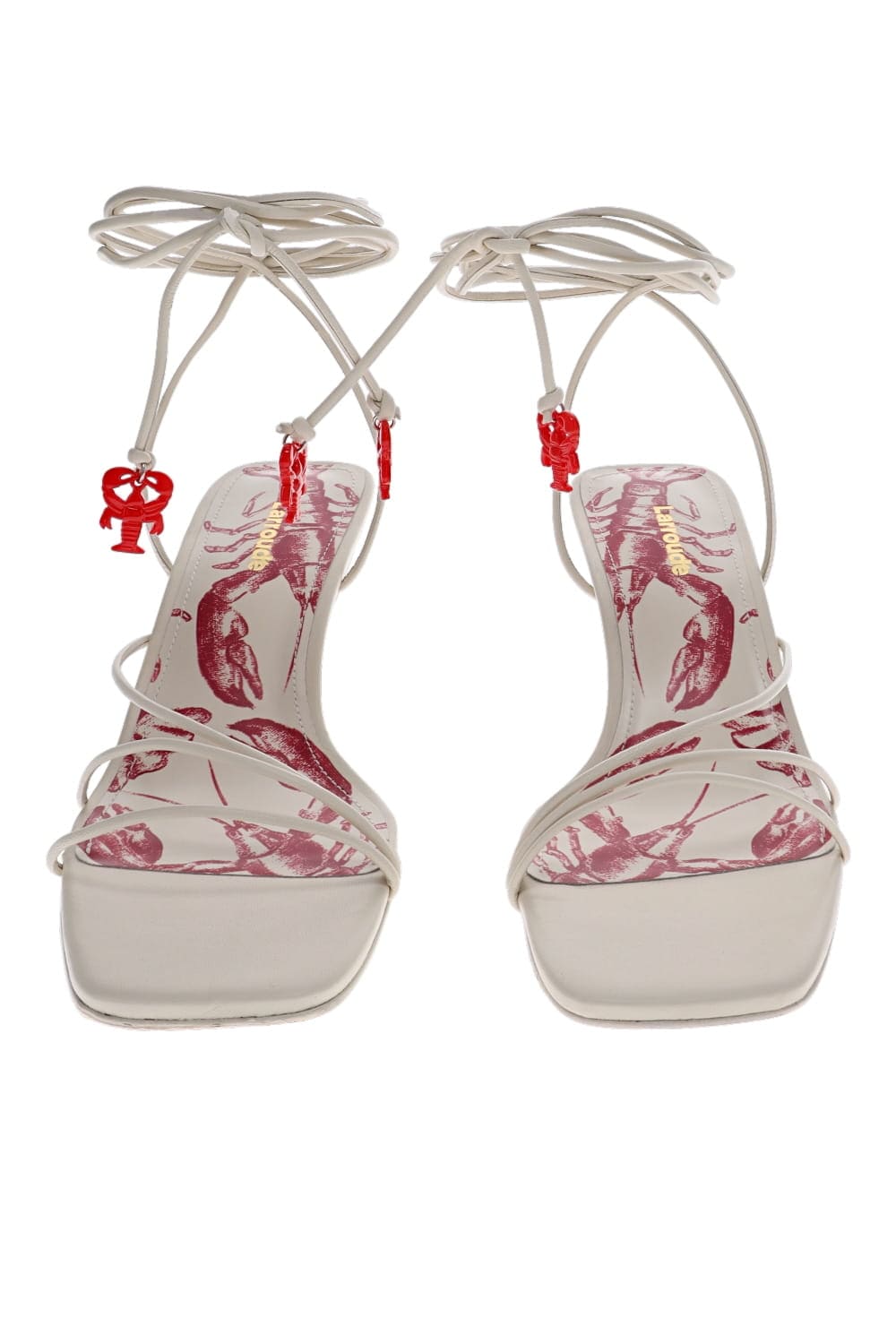 Nadia Ivory Leather Ankle Wrap Sandal