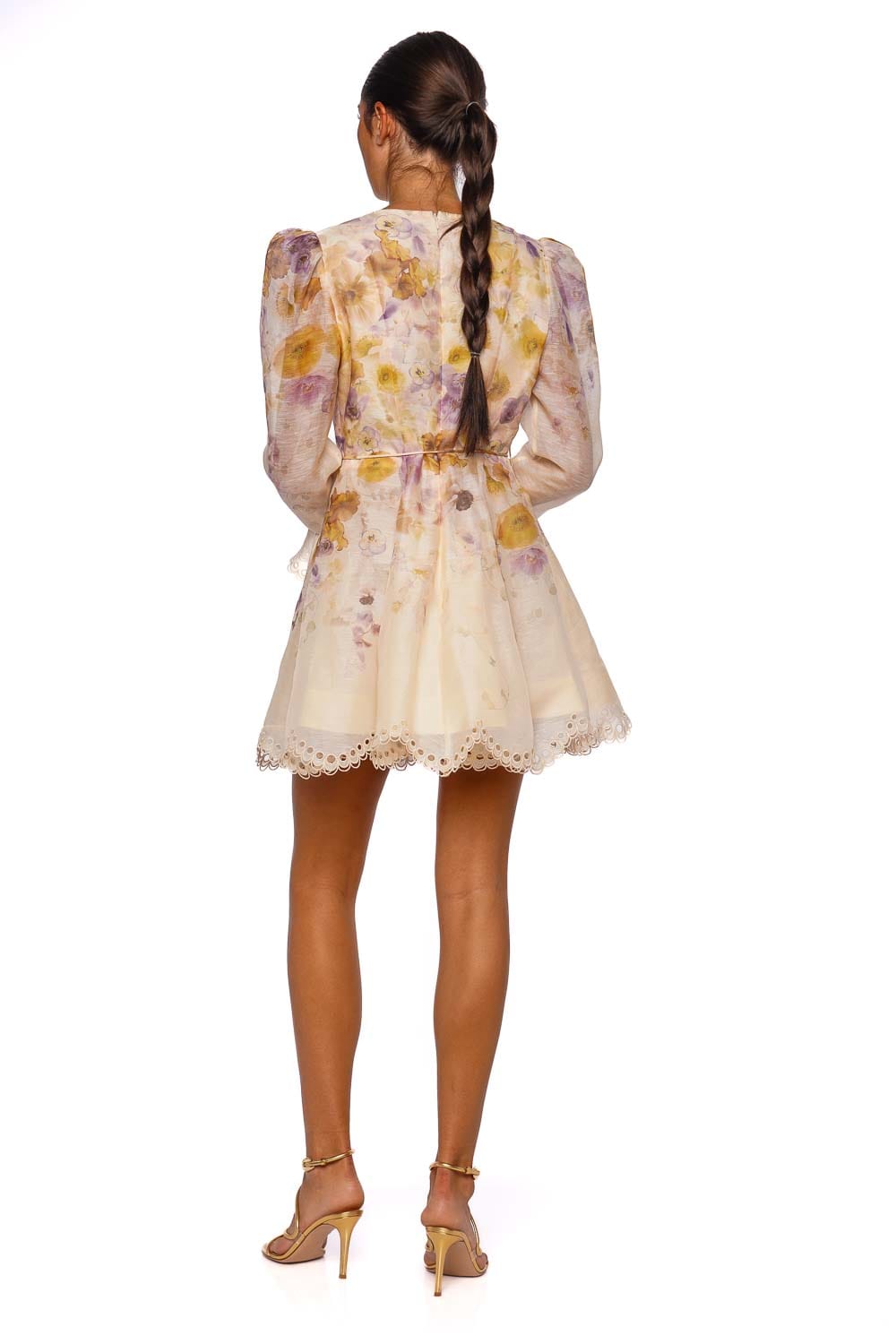 Memento Floral Embroidered Long Sleeve Mini Dress