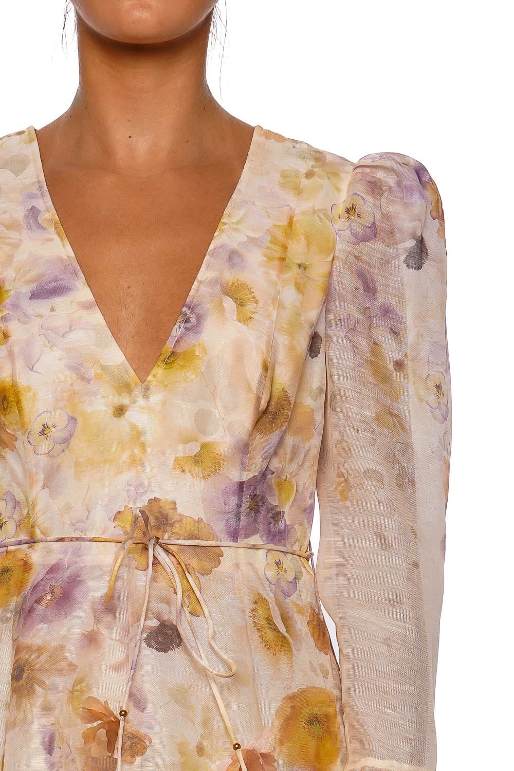 Memento Floral Embroidered Long Sleeve Mini Dress
