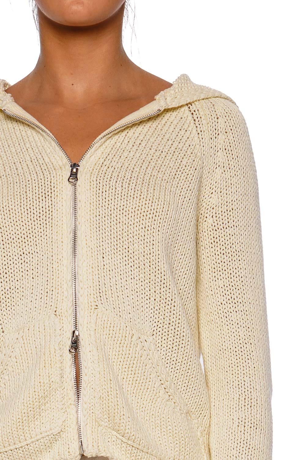 Bear Stone Knit Zip Up Cardigan