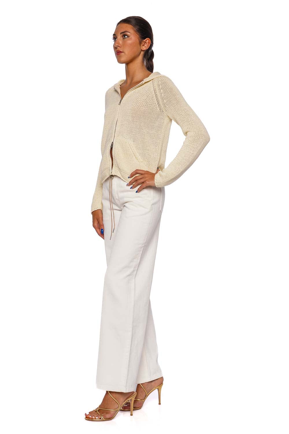 Bear Stone Knit Zip Up Cardigan