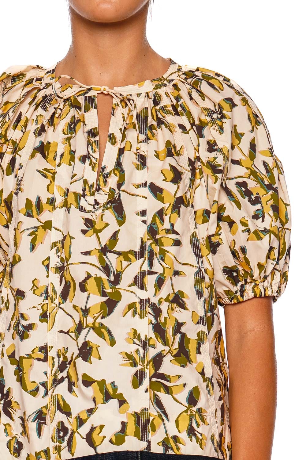 Loli Floral Cotton Puff Sleeve Blouse