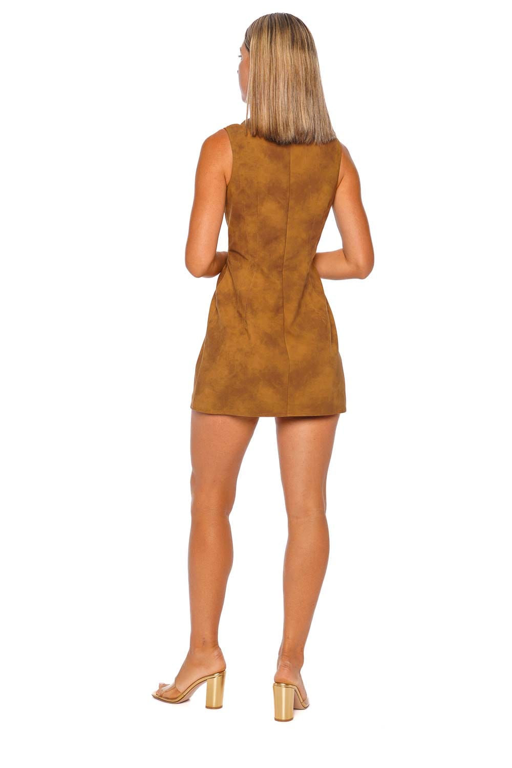 Amber Embellished Faux Suede Mini Dress