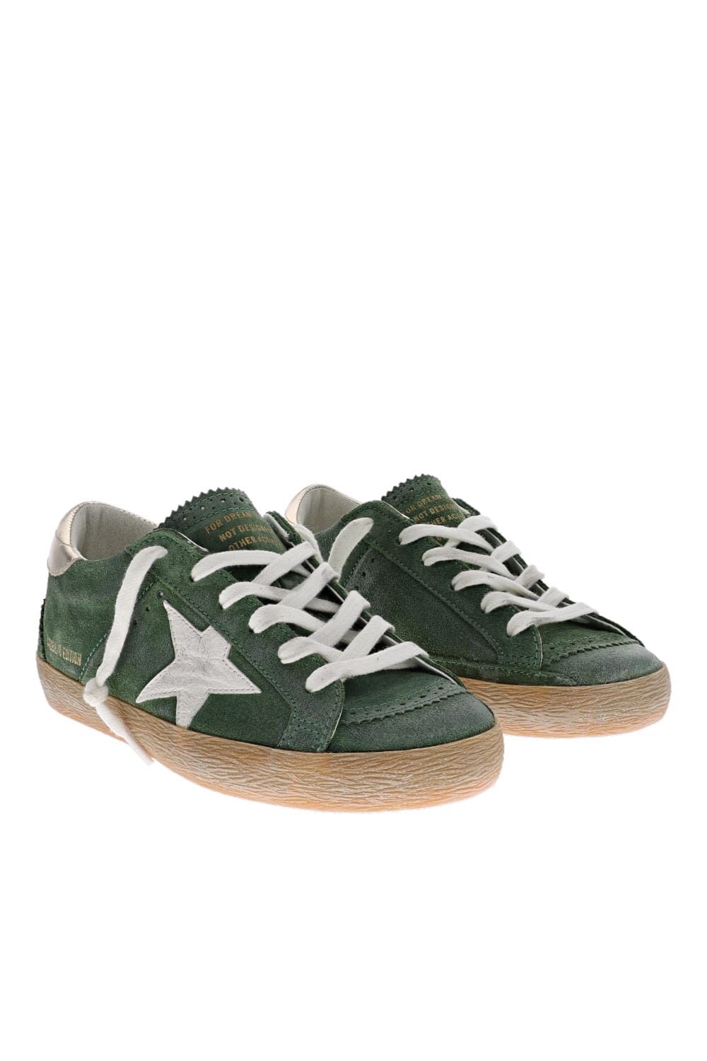 Super Star Green Stitch Suede Sneakers