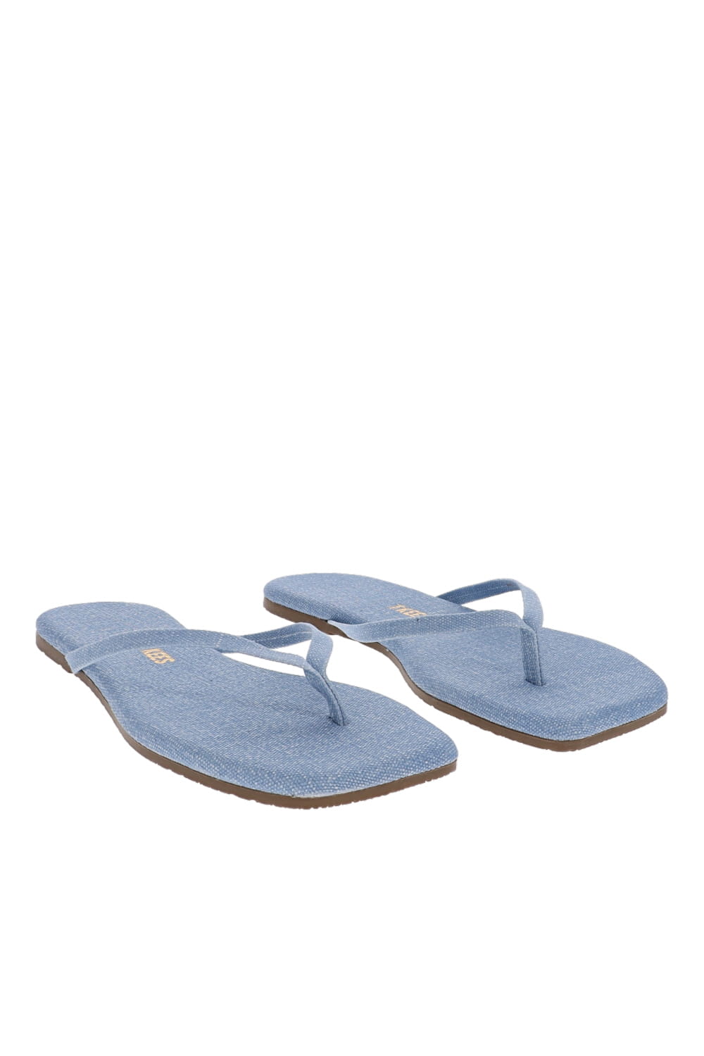 Lily Washed Denim Square Toe Sandals