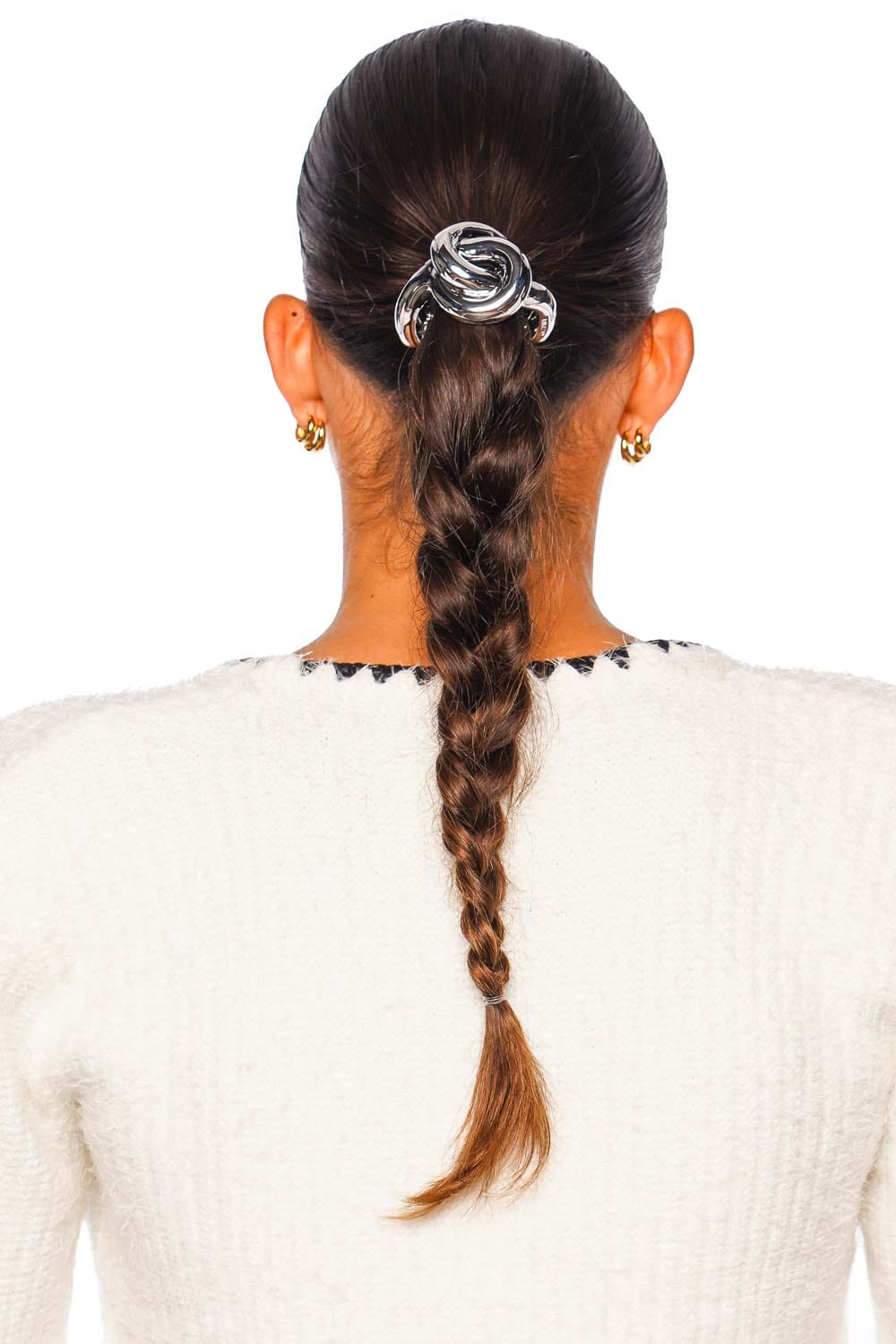 Glossy Knot Silver Pony Cuff