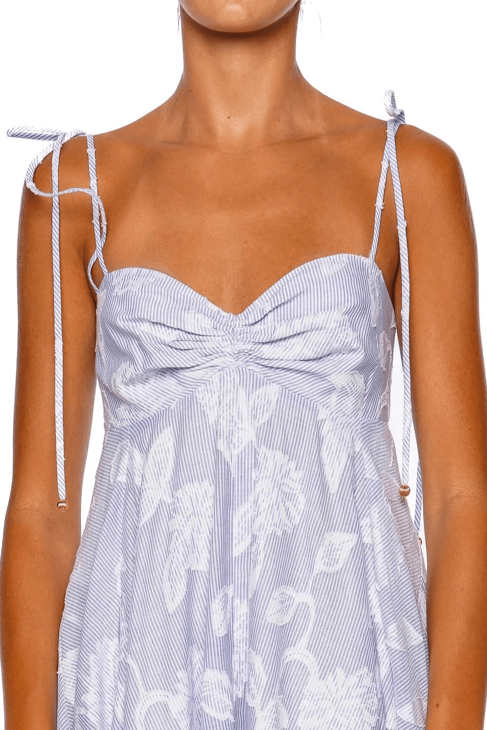 Sunray Floral Tie Shoulder Midi Dress