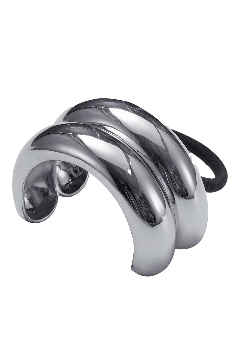Glossy Double Arch Silver Pony Cuff