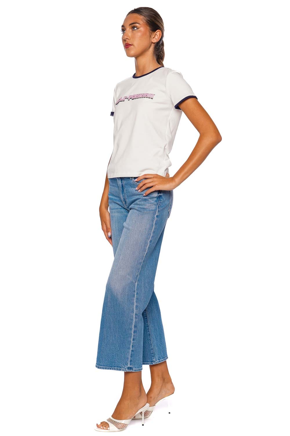Pink Logo Contrast Trim Tee