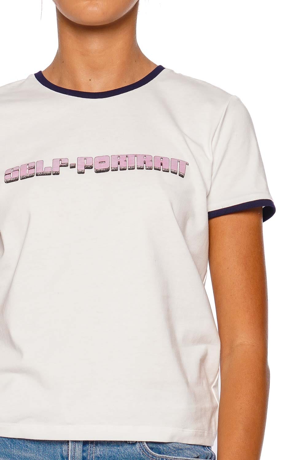 Pink Logo Contrast Trim Tee