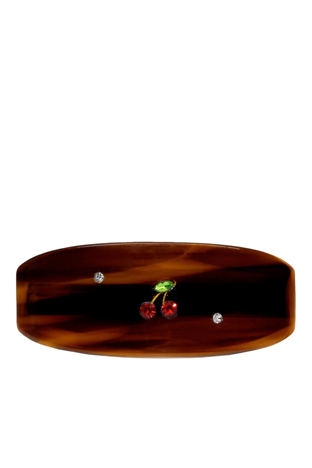 Crystal Cherry Tortoise French Barrette