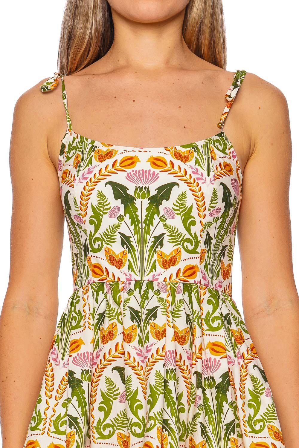 Laia Juniper Egret Tie Shoulder Mini Dress