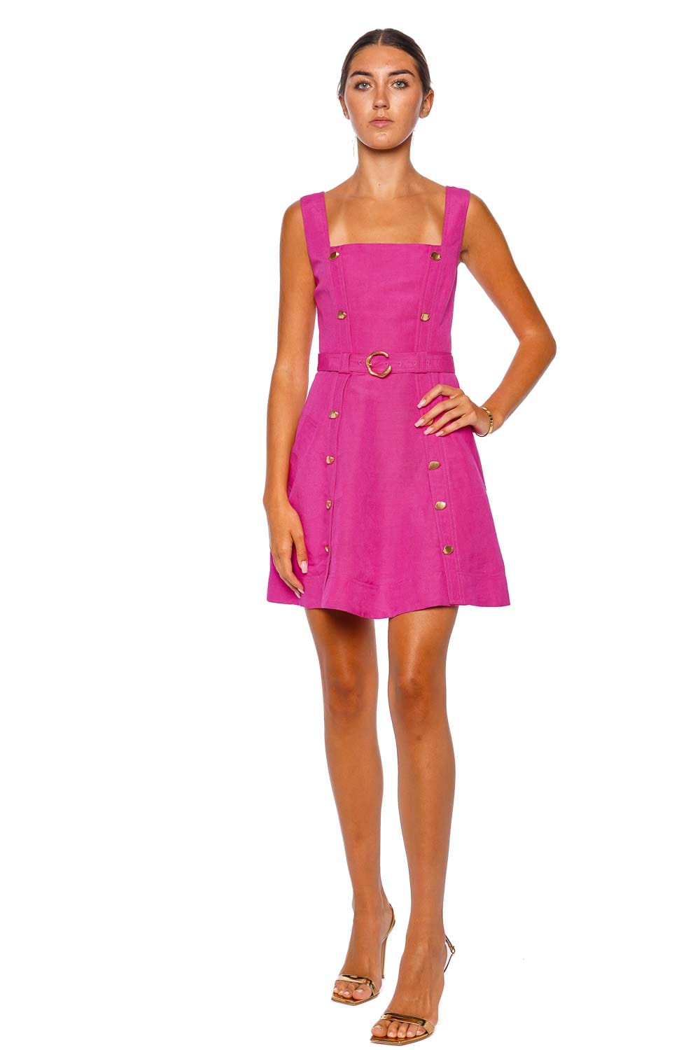 Prisma Pink Utility Belted Mini Dress
