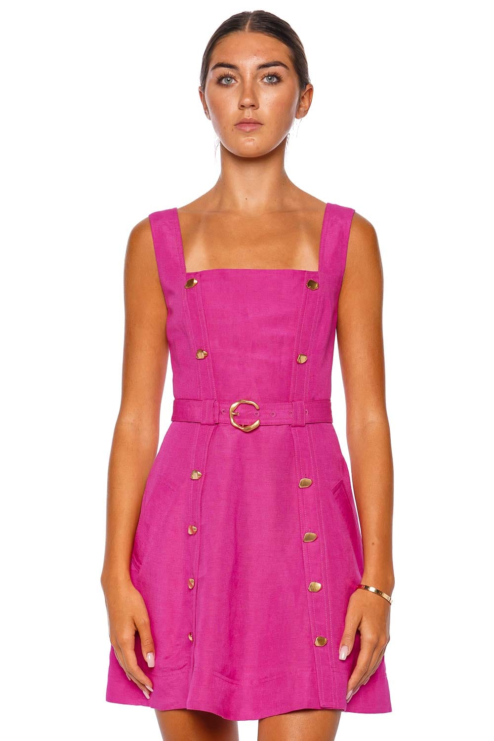 Prisma Pink Utility Belted Mini Dress