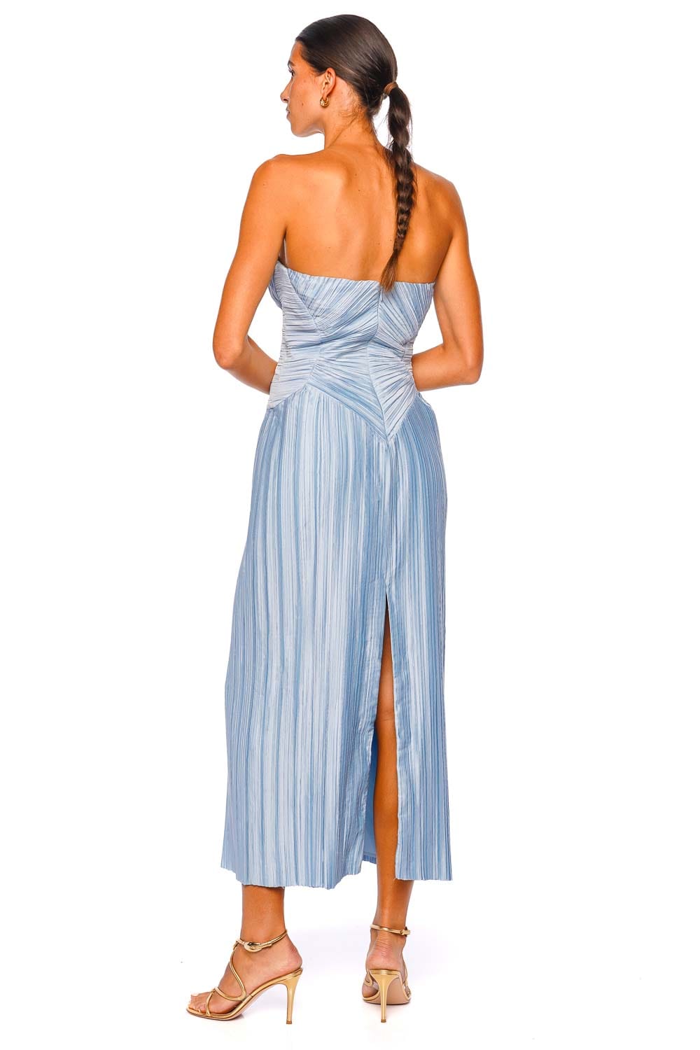 Ashika Coastal Corset Pleated Gown