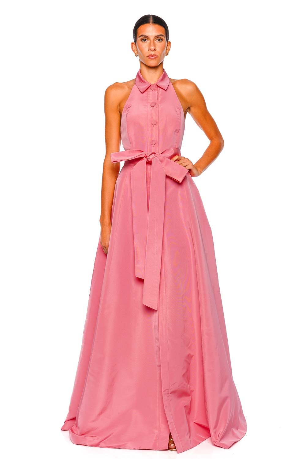 Sunset Halter Neck Silk Faille Gown