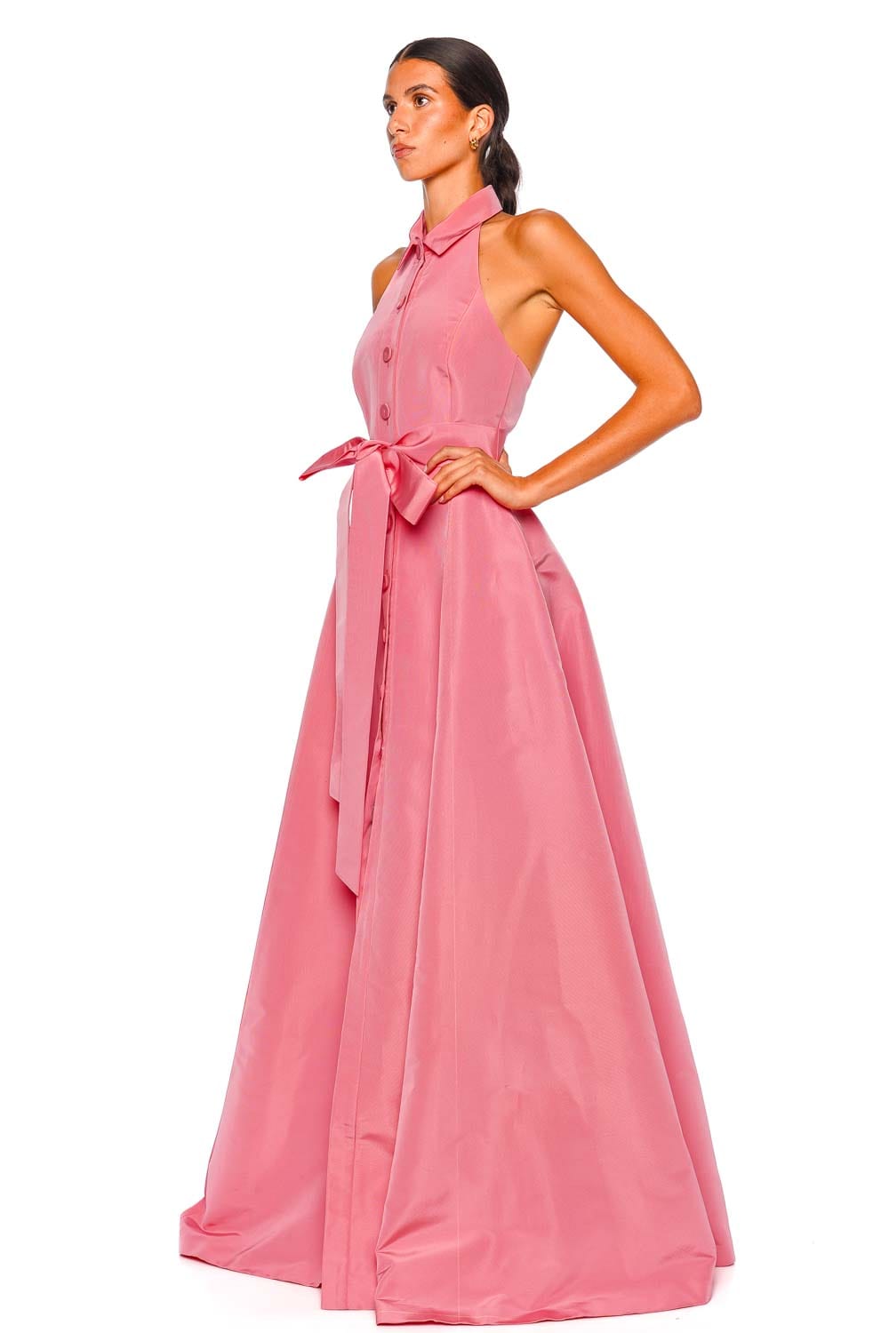 Sunset Halter Neck Silk Faille Gown