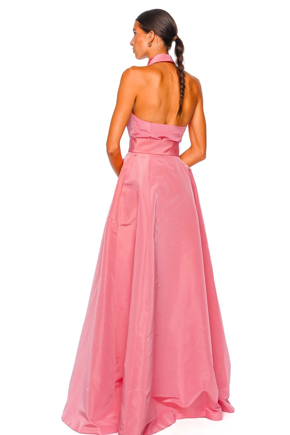 Sunset Halter Neck Silk Faille Gown