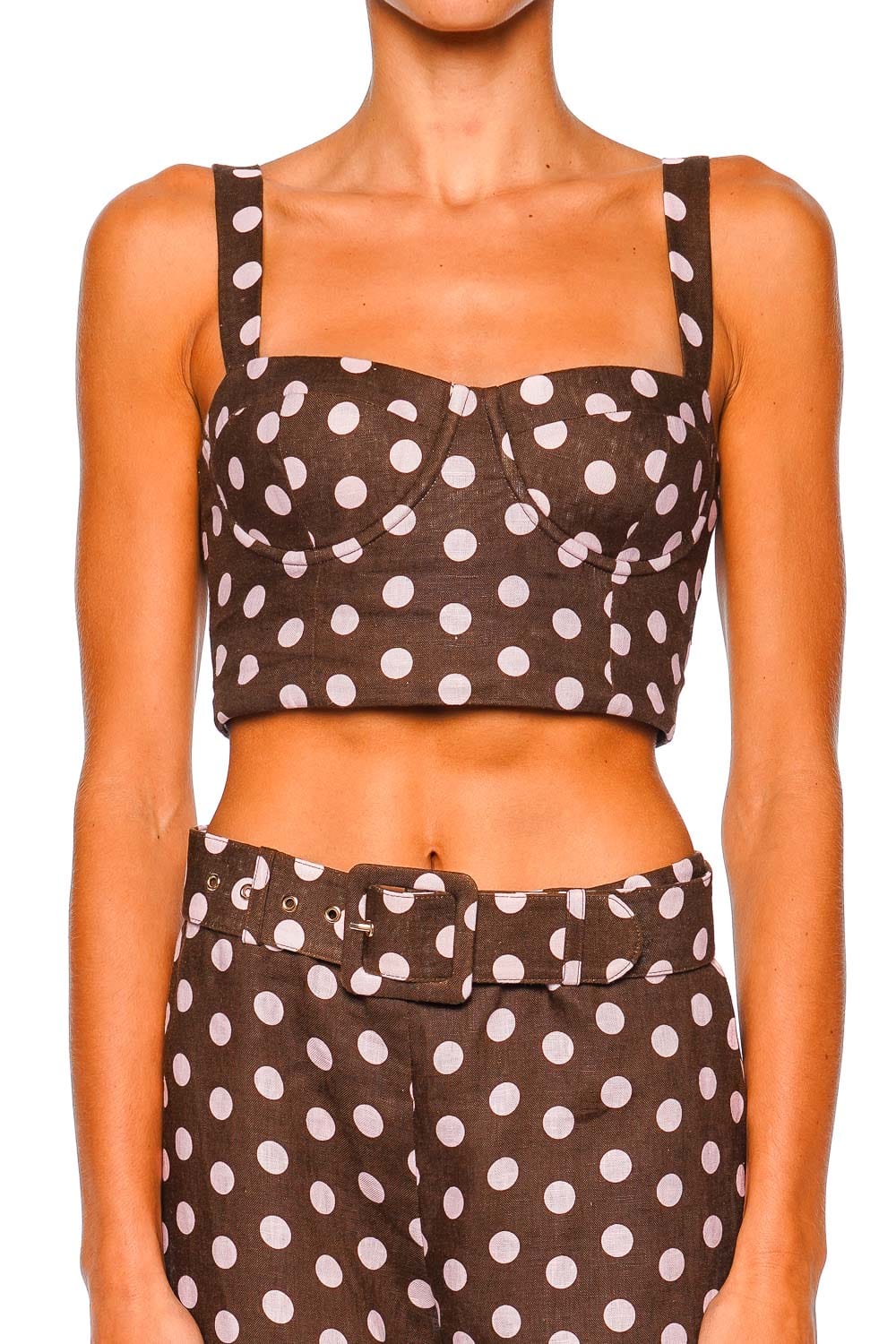 Claudine Joelle Polka Dot Cropped Top