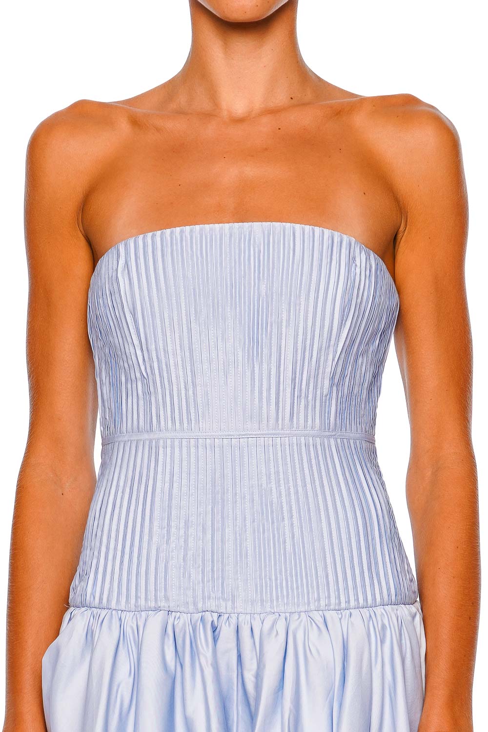 Vacation Pleated Strapless Mini Dress