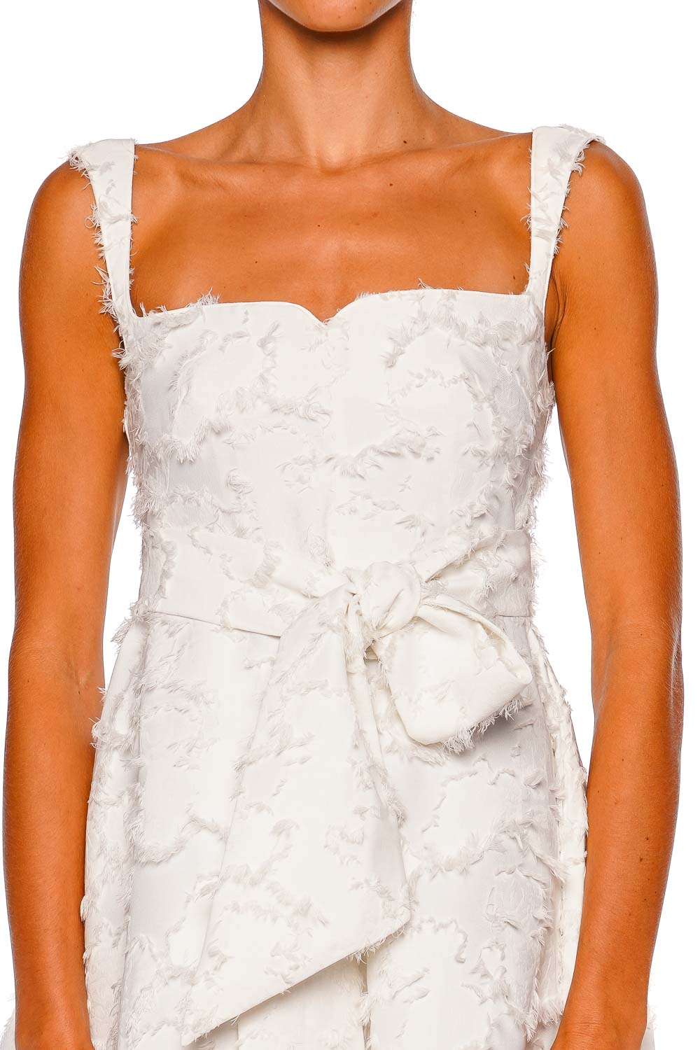 Rue Feathered Jacquard Belted Mini Dress